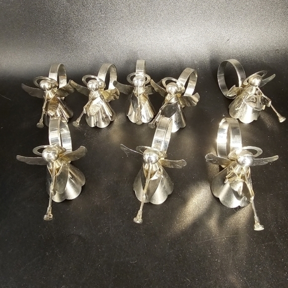 Set of eight silver plate‎ vintage napkin rings - Picture 3 of 7